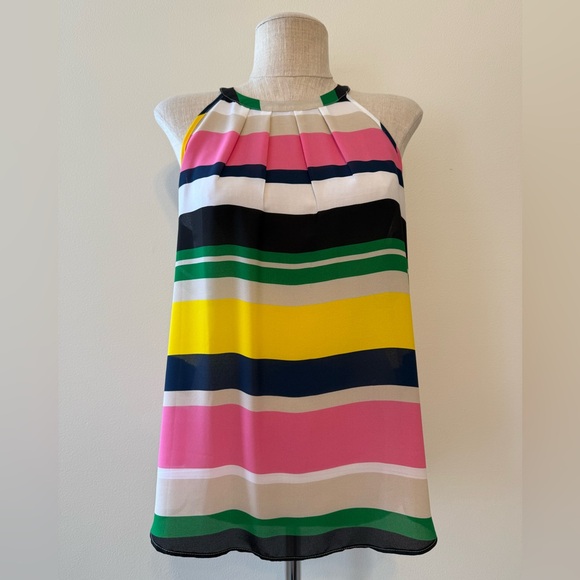 Violet & Claire Tops - Violet + Claire Multicolored Striped Halter Neck Sleeveless Blouse